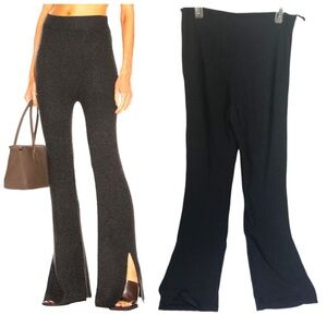 Holt Renfrew Y2K Flare Pants Ankle Side Slits Flowy Light Stretch Fabric Vintage